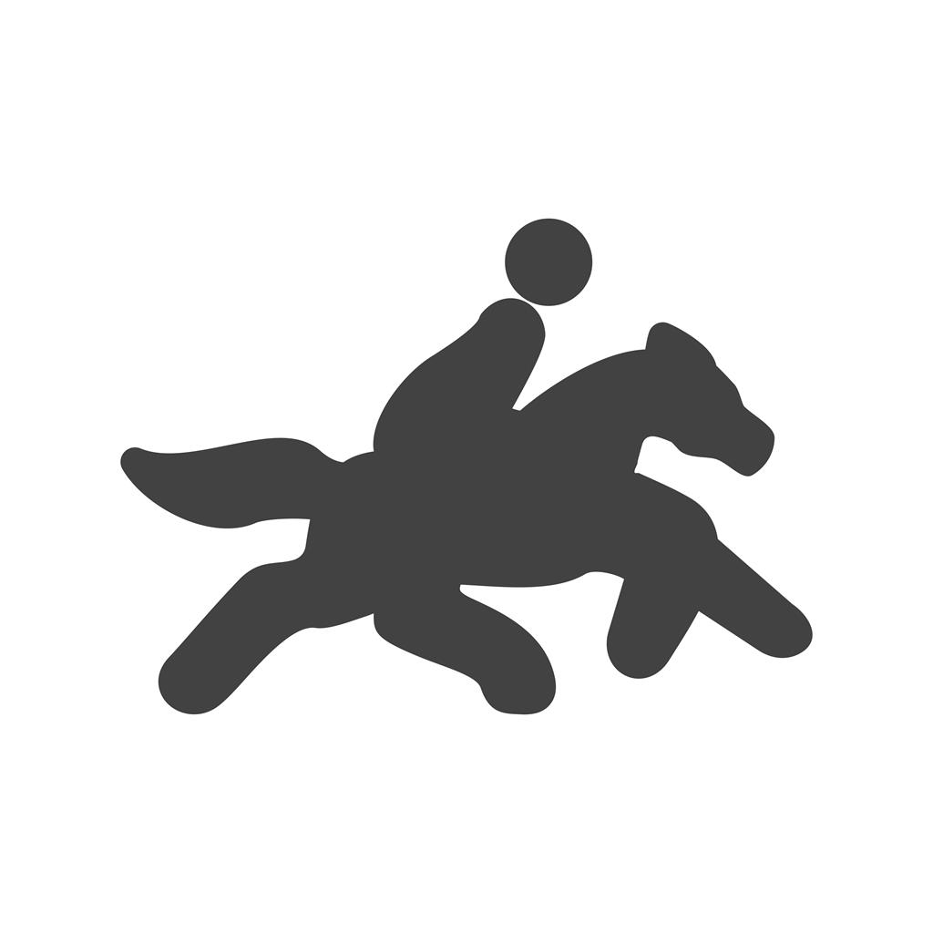 Horse Rider Glyph Icon - IconBunny