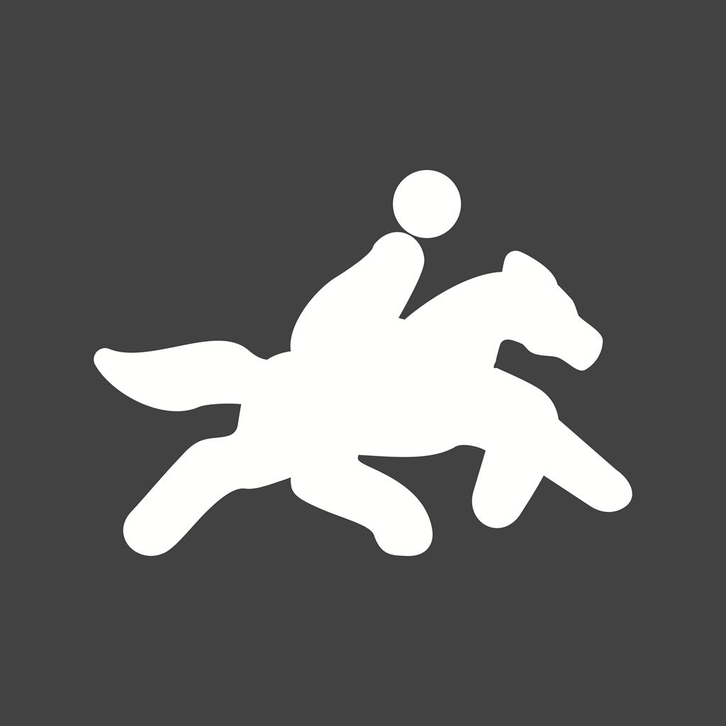Horse Rider Glyph Inverted Icon - IconBunny