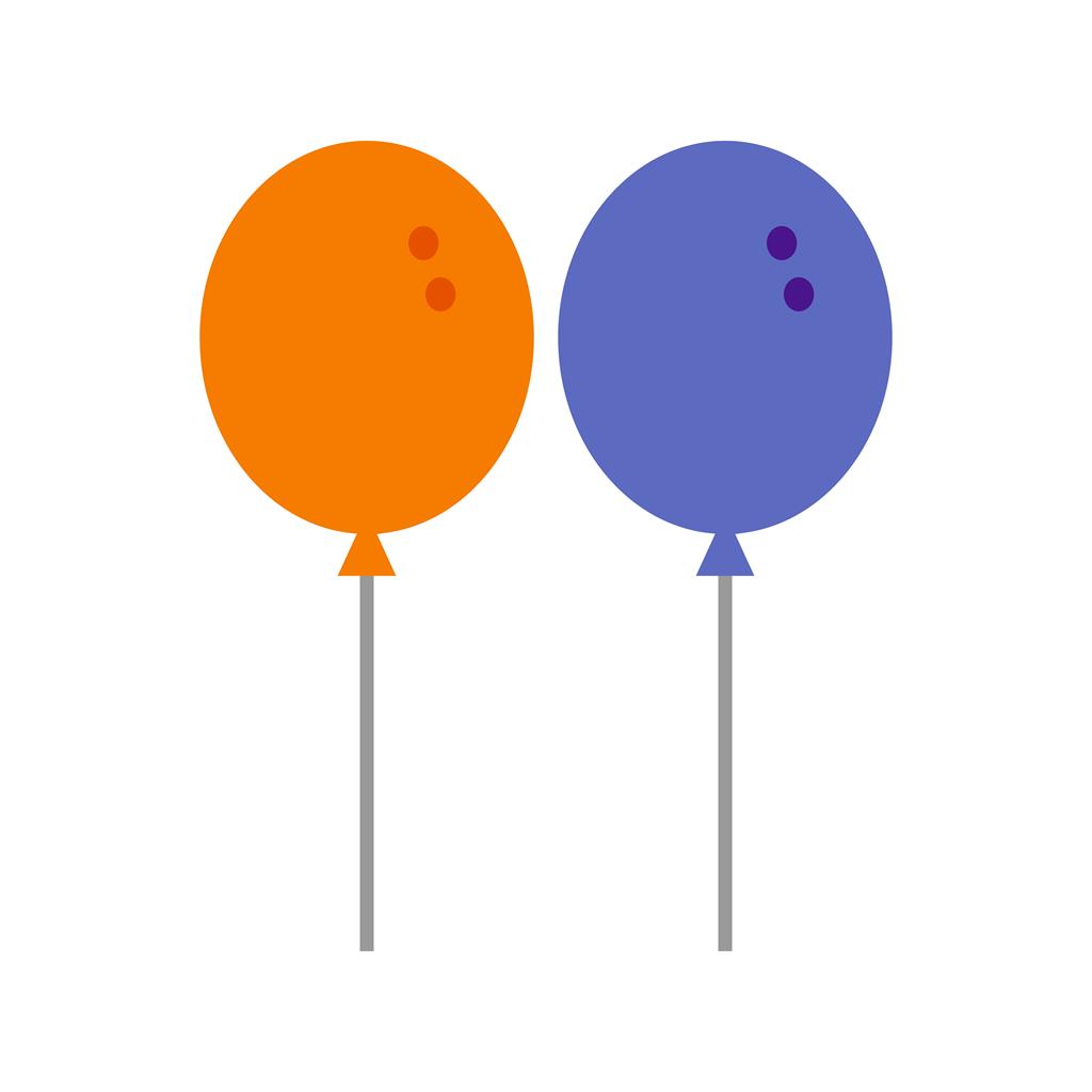 Balloons Flat Multicolor Icon