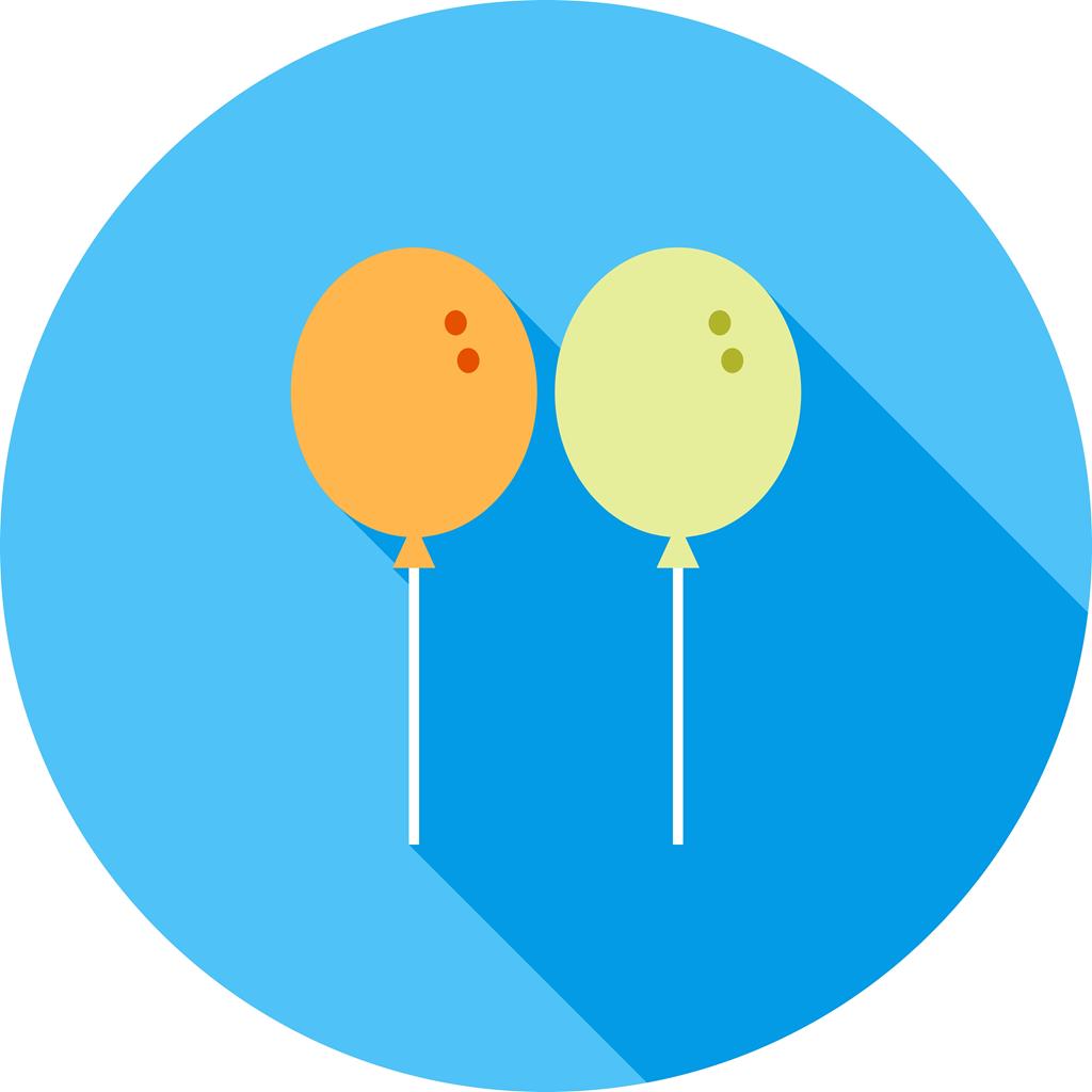 Balloons Flat Shadowed Icon