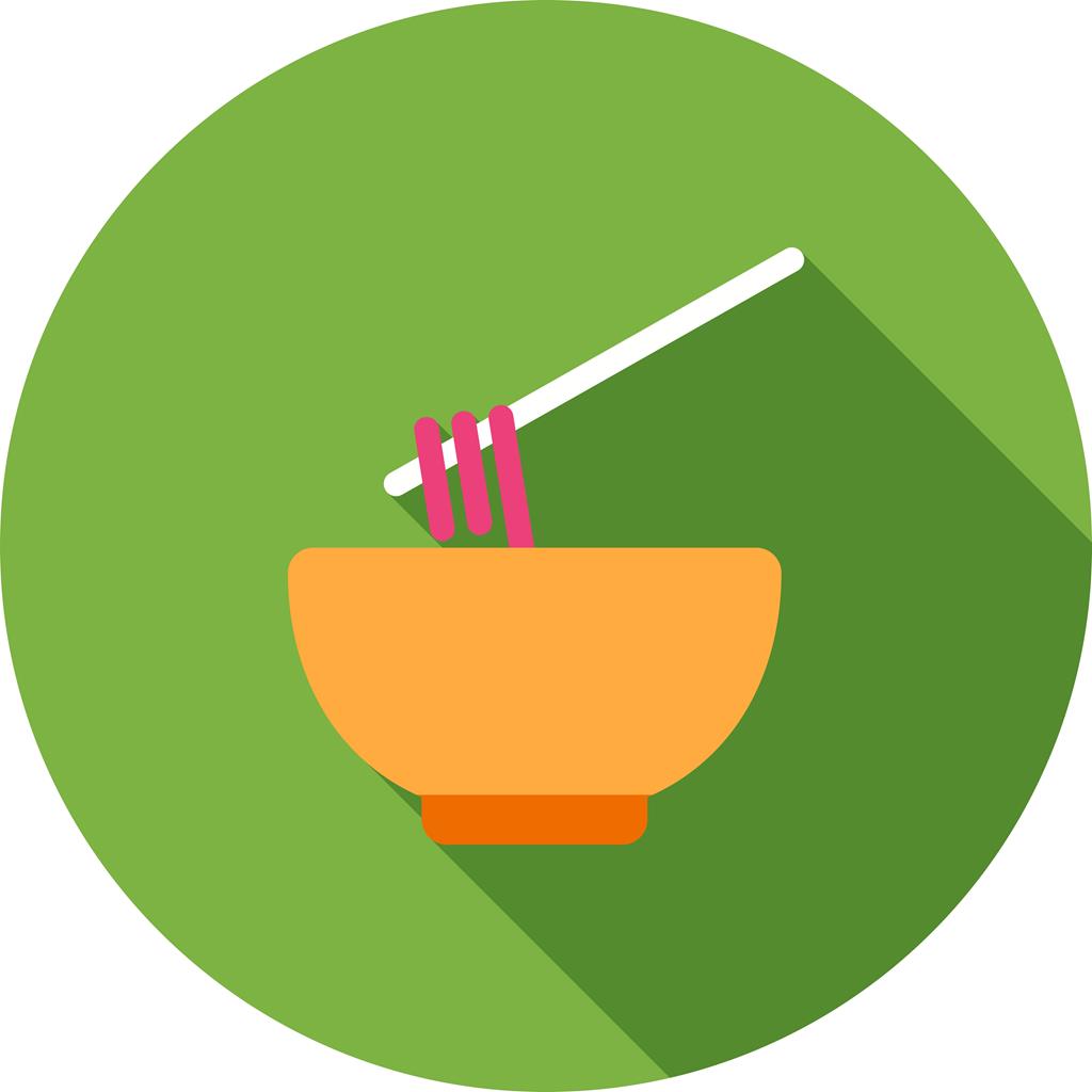 Food Bowl Flat Shadowed Icon