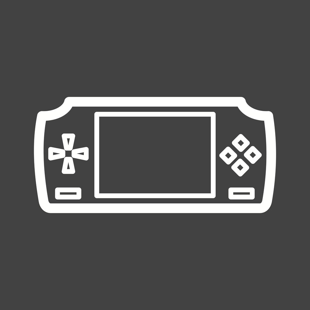 Play Station Line Inverted Icon