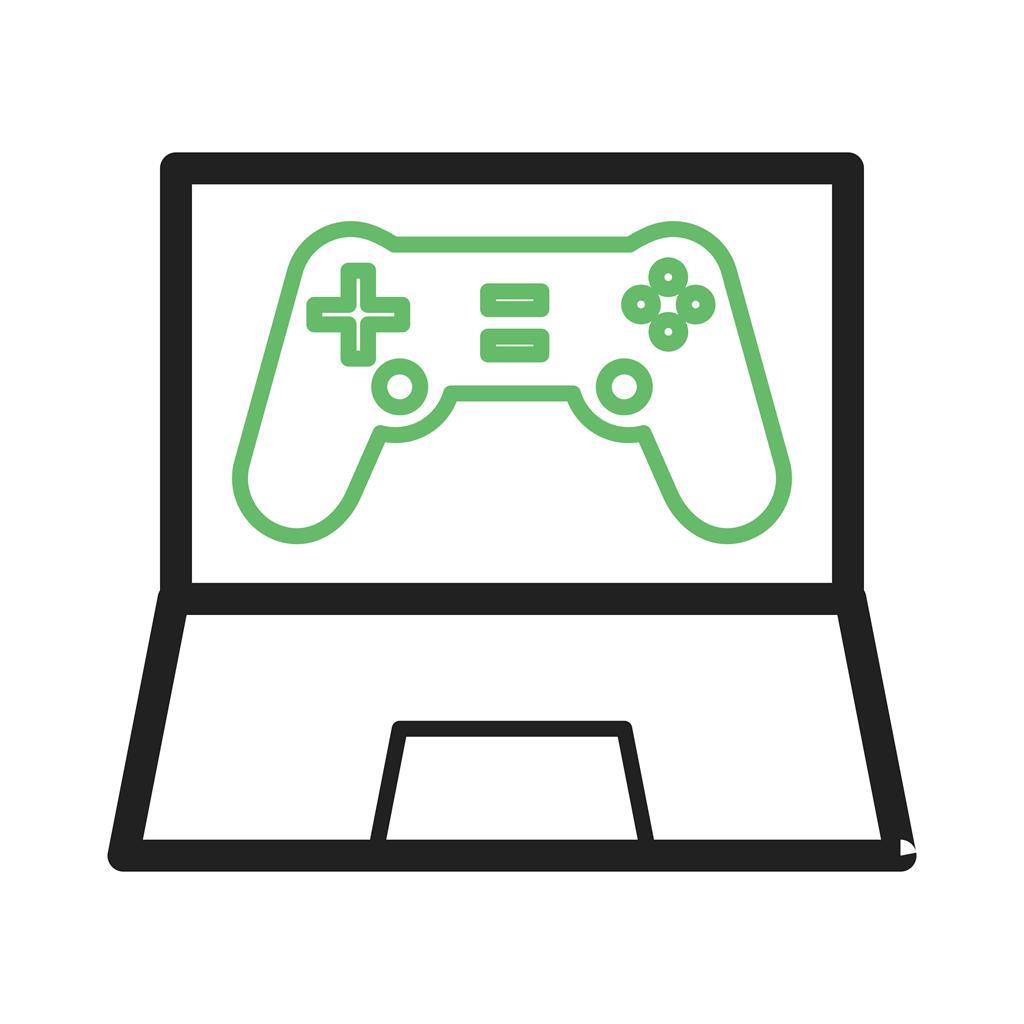 Online Games Line Green Black Icon