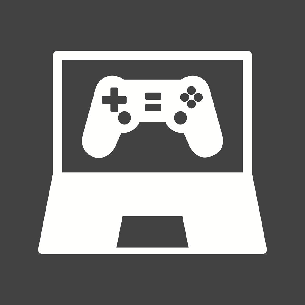 Online Games Glyph Inverted Icon