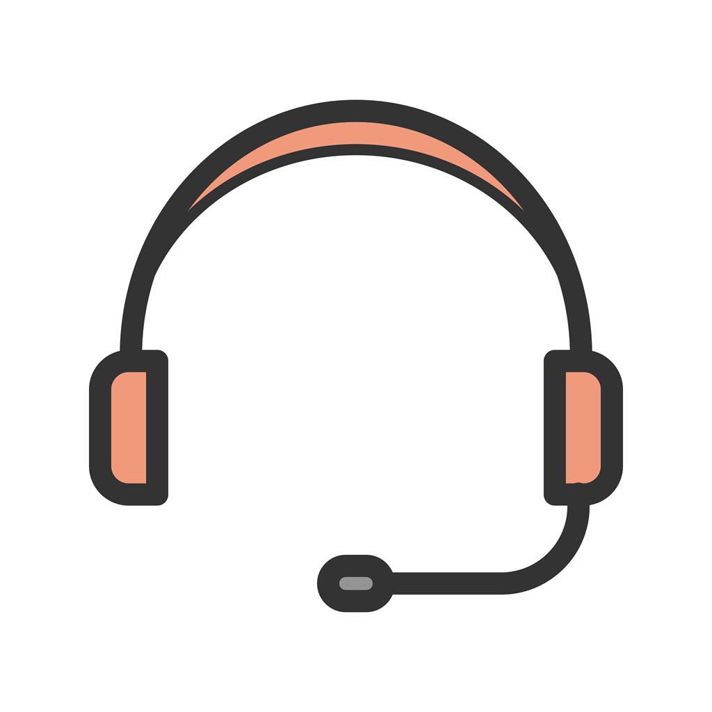 Headphones Line Filled Icon