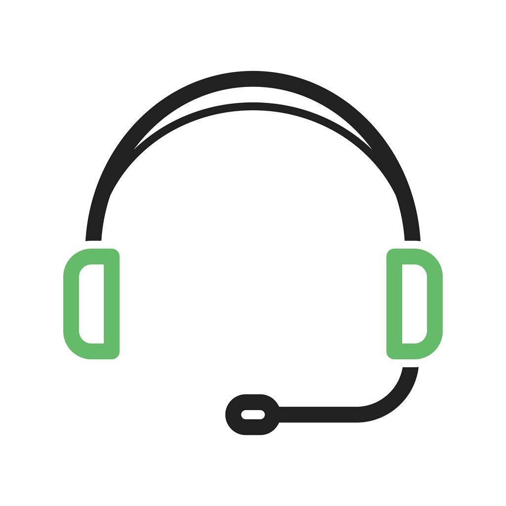 Headphones Line Green Black Icon