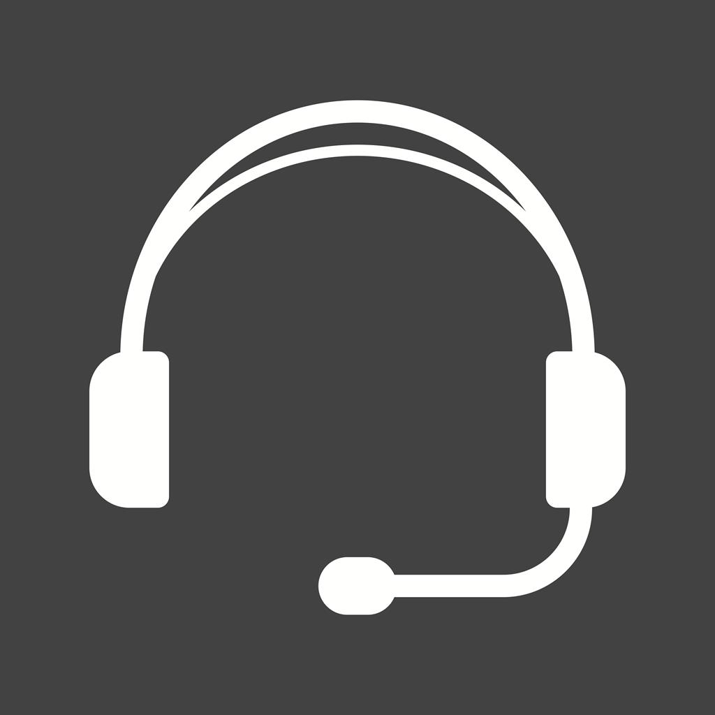 Headphones Glyph Inverted Icon
