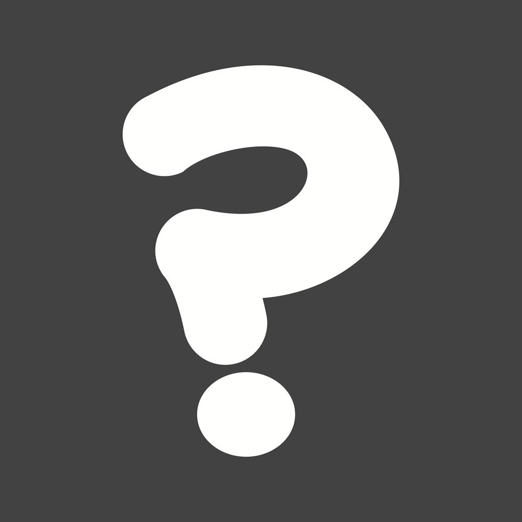 Question Mark Glyph Inverted Icon