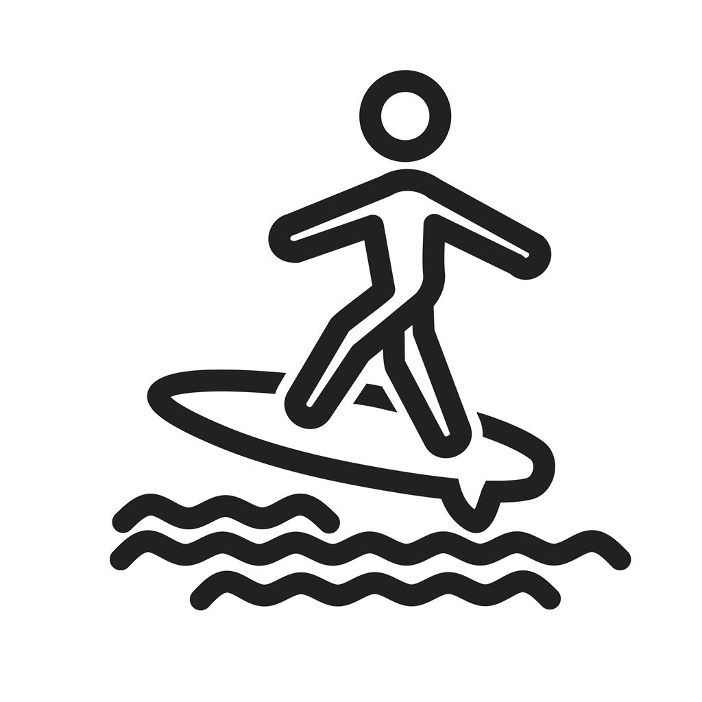 Surfing Line Icon - IconBunny