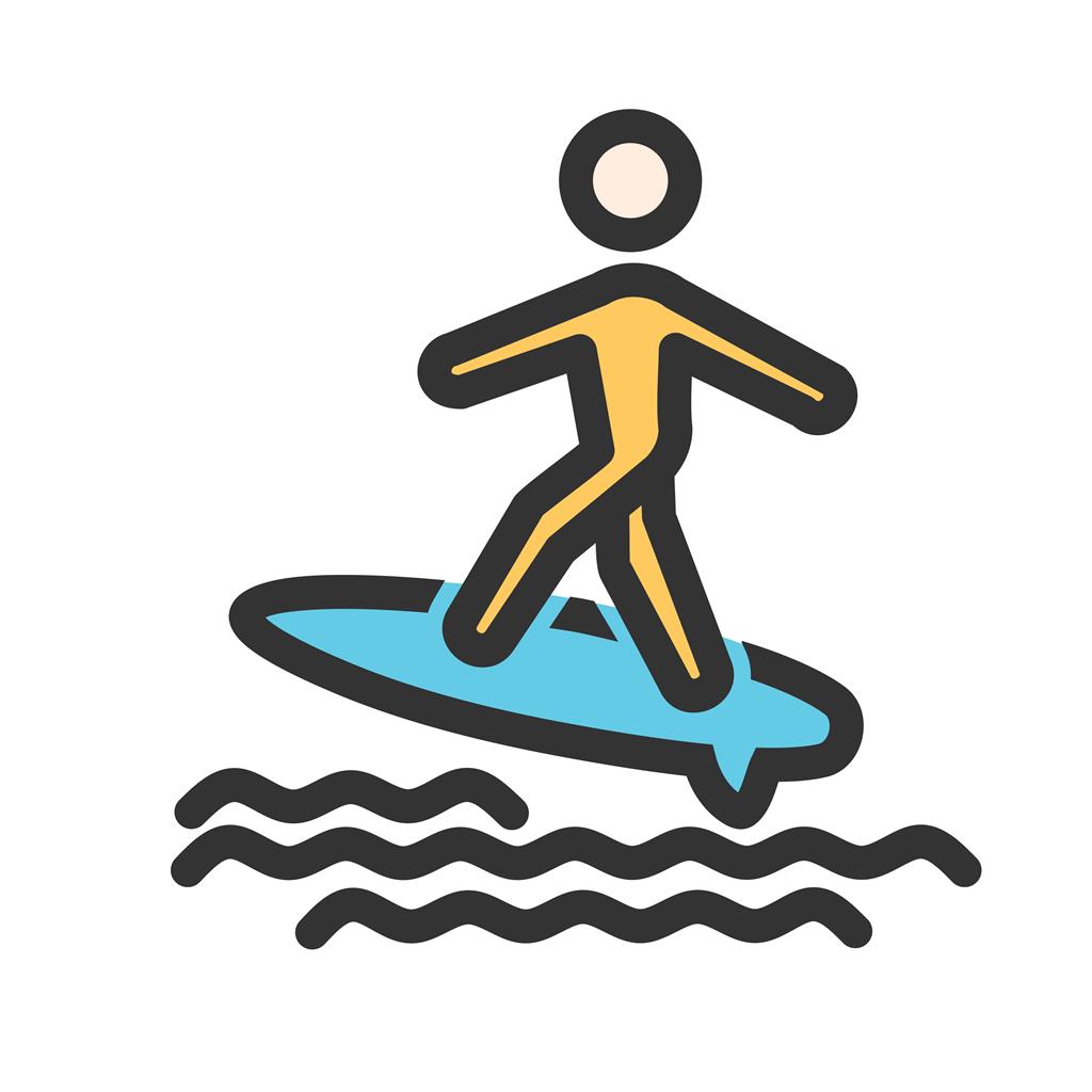 Surfing Line Filled Icon - IconBunny