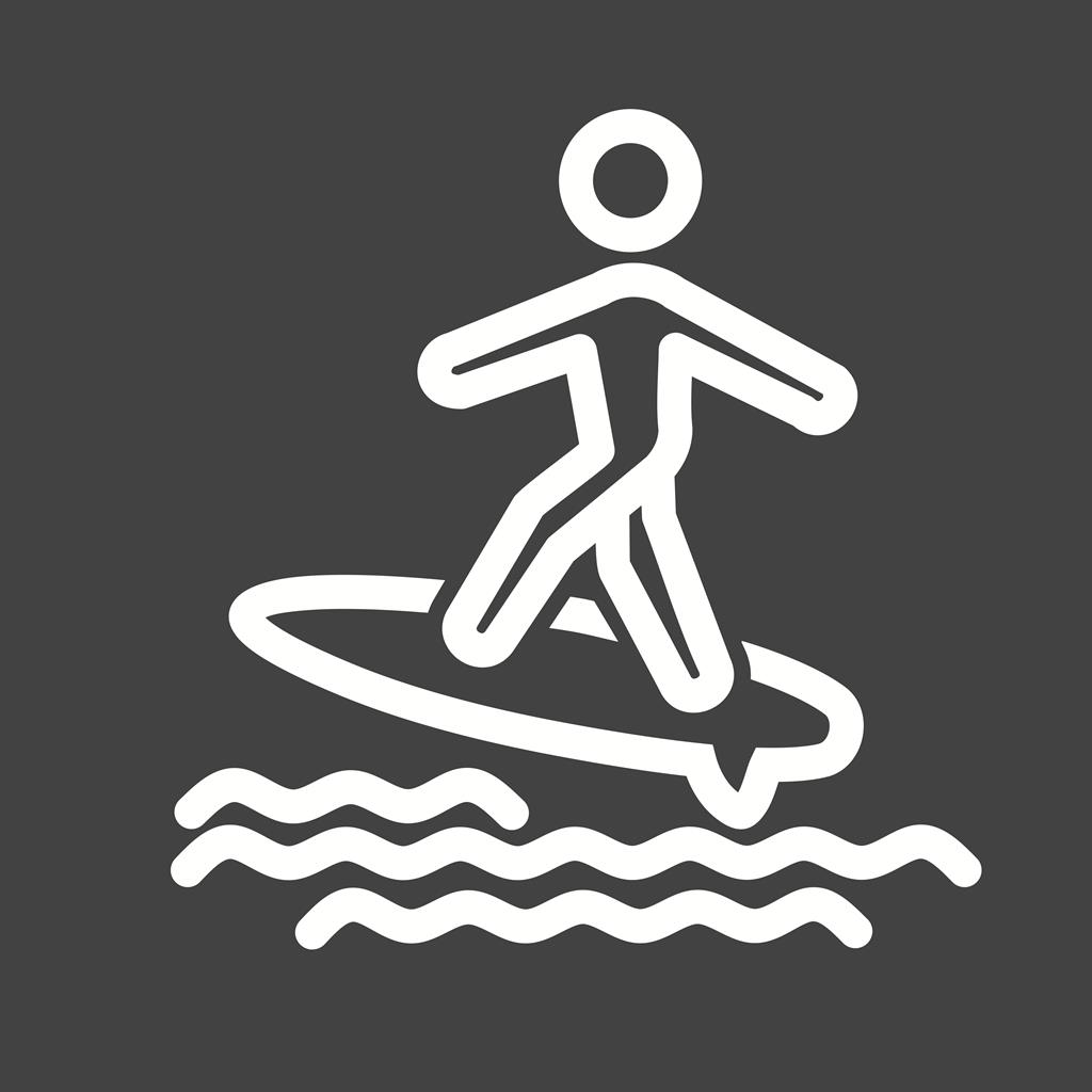 Surfing Line Inverted Icon - IconBunny