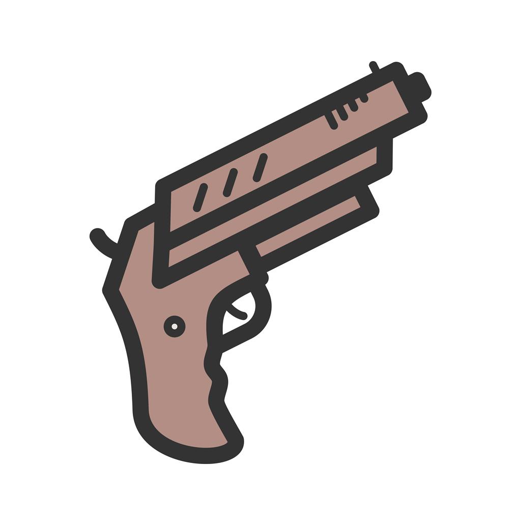 Pistol Line Filled Icon