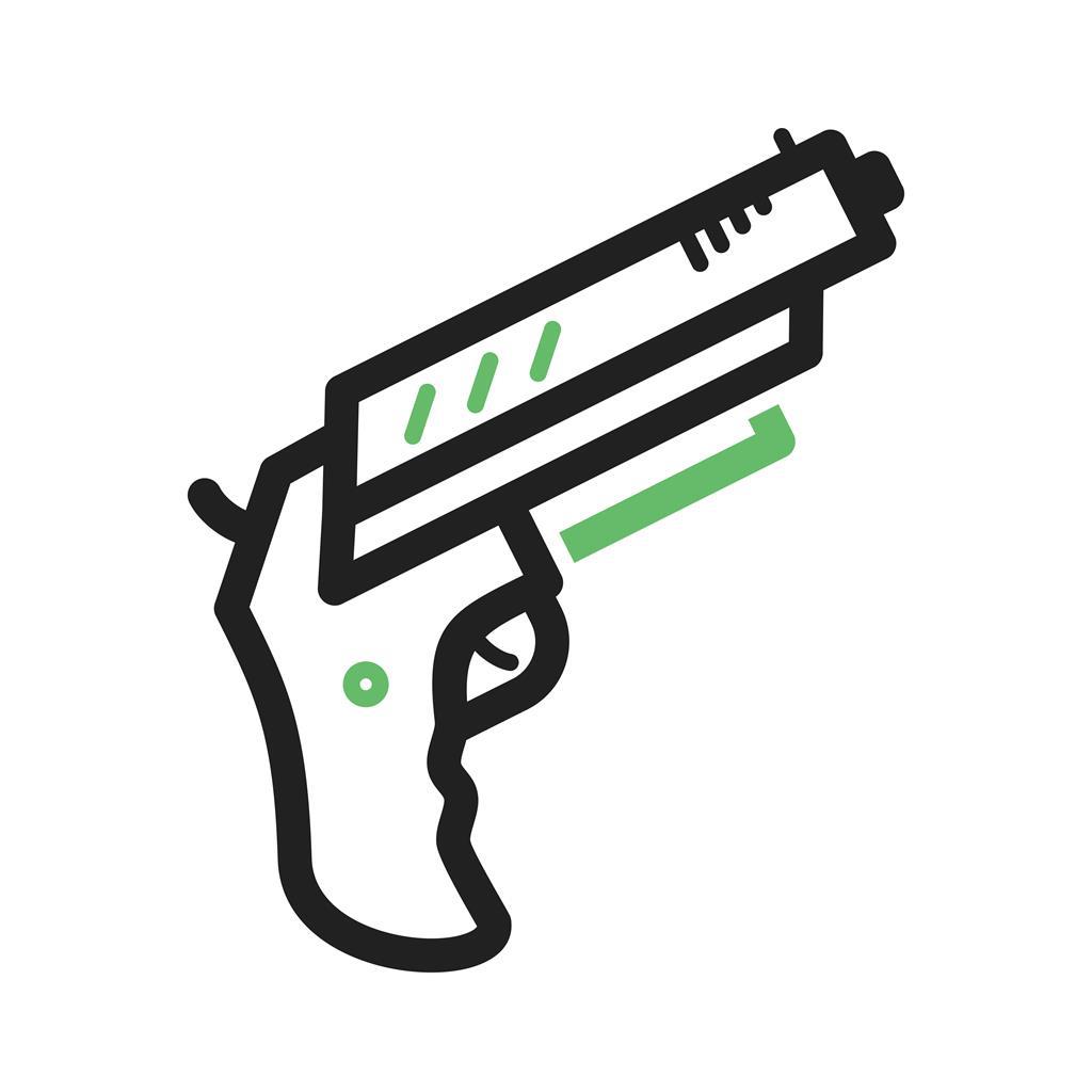 Pistol Line Green Black Icon
