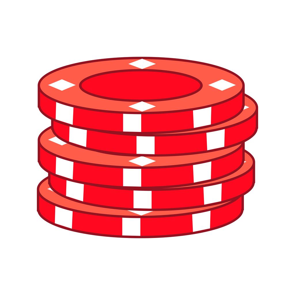 Poker Chips Flat Multicolor Icon