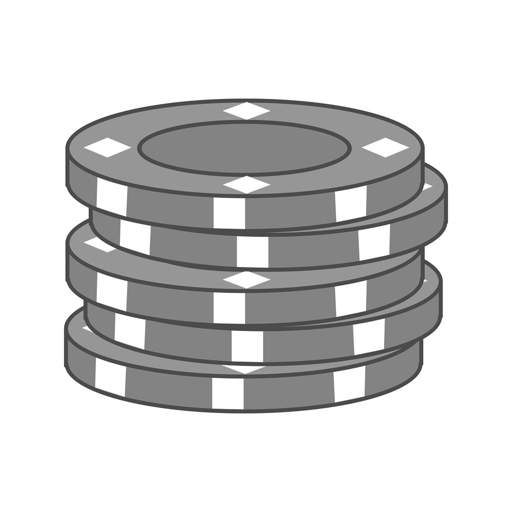 Poker Chips Greyscale Icon