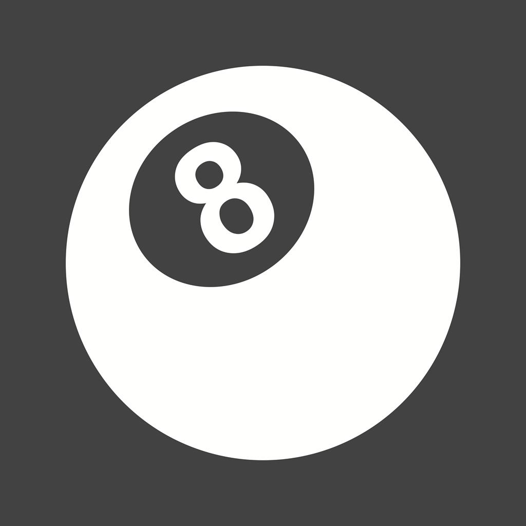 Eight Ball Glyph Inverted Icon