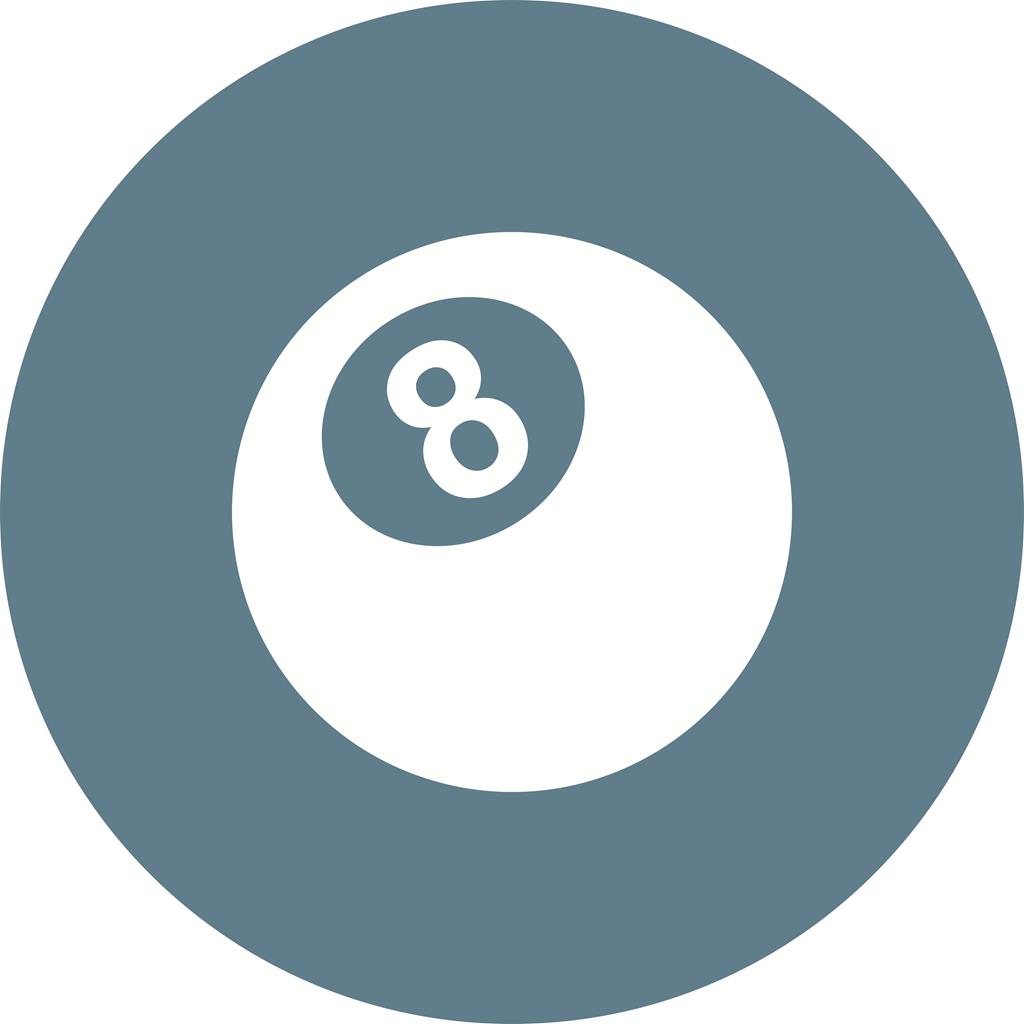 Eight Ball Flat Round Icon