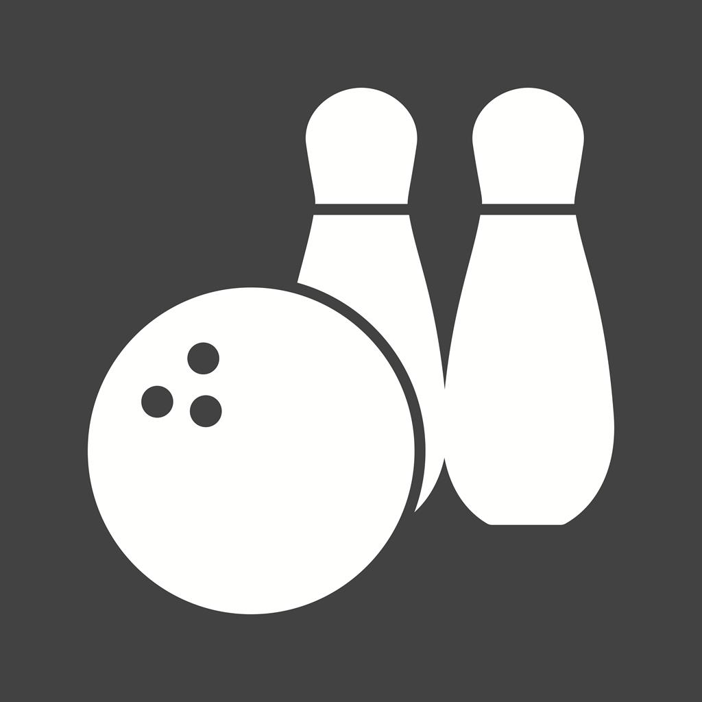 Bowling Glyph Inverted Icon