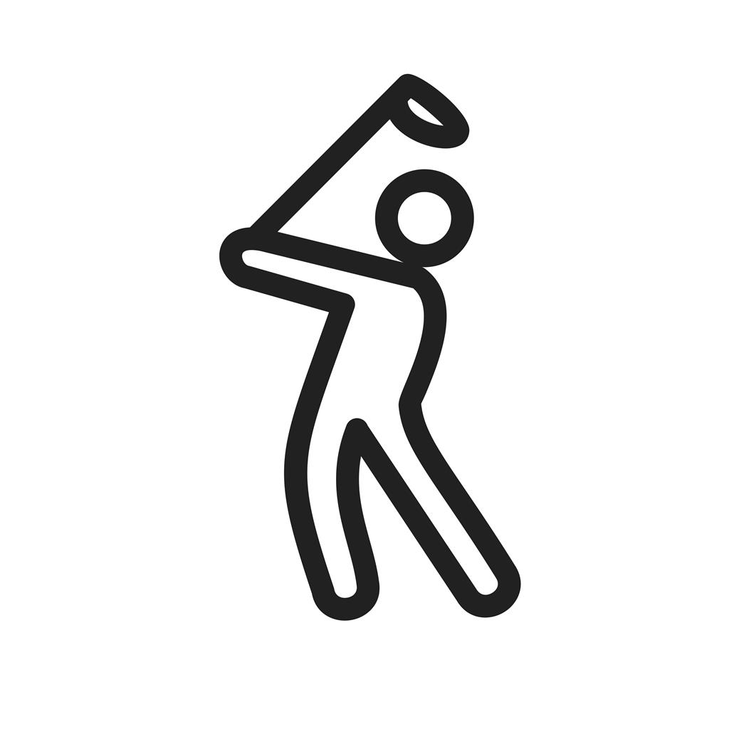 Golf Player Line Icon - IconBunny