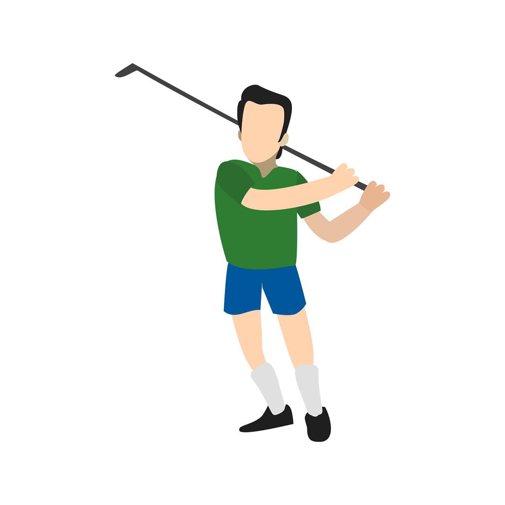 Golf Player Flat Multicolor Icon - IconBunny