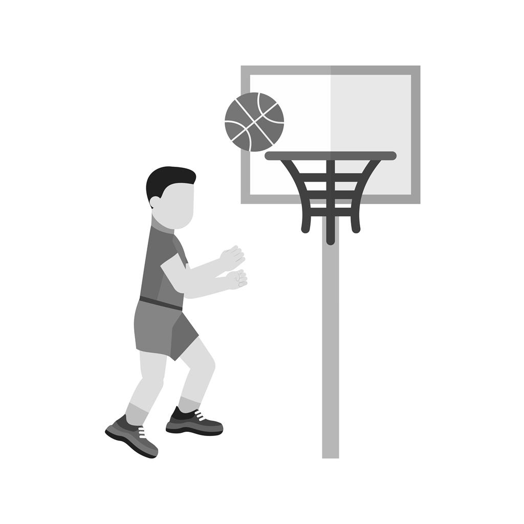 Basketball Player Greyscale Icon - IconBunny