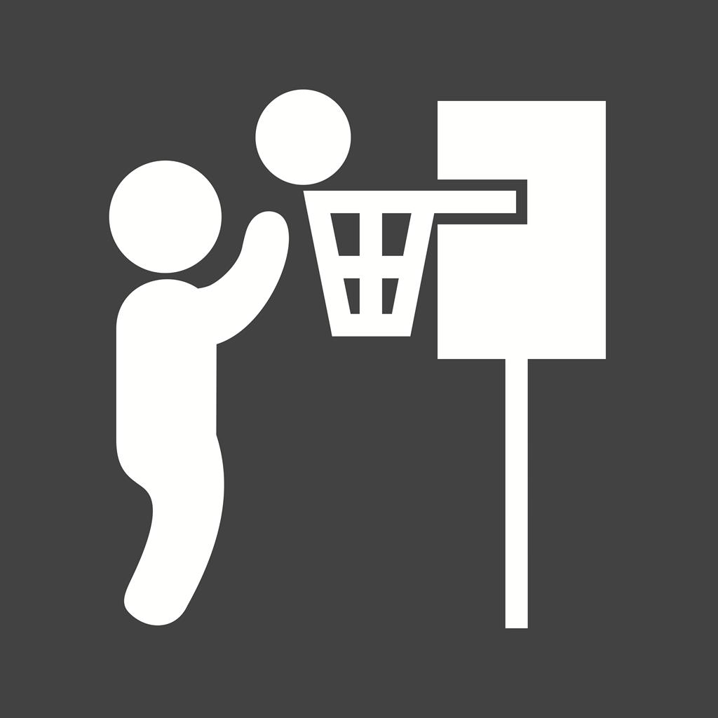 Basketball Player Glyph Inverted Icon - IconBunny