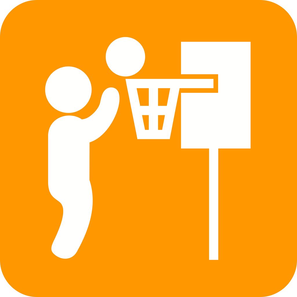 Basketball Player Flat Round Corner Icon - IconBunny