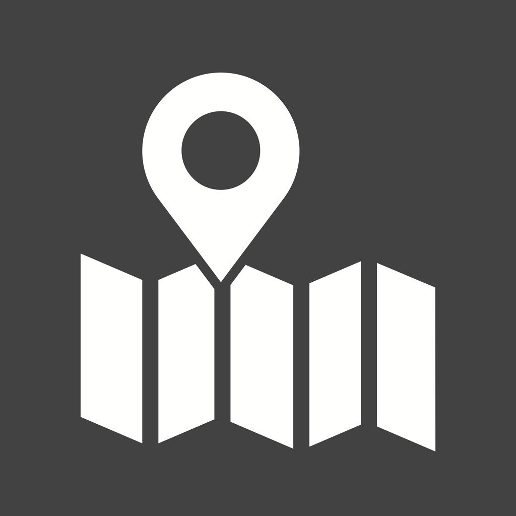 Destination on Map Glyph Inverted Icon