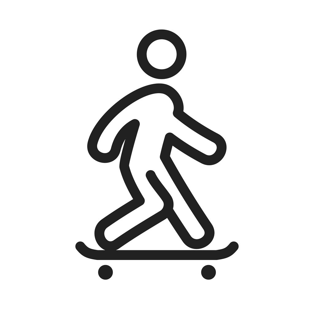 Skate Boarding Line Icon - IconBunny