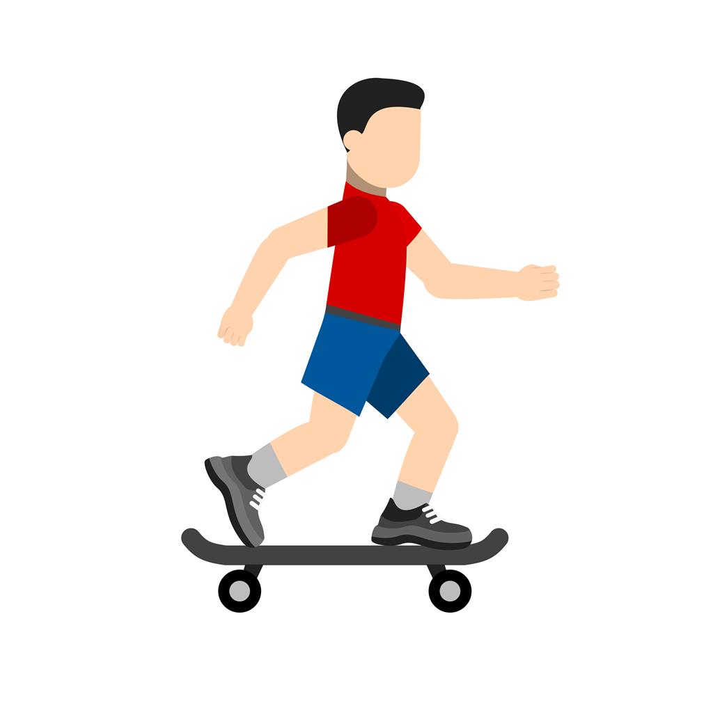 Skate Boarding Flat Multicolor Icon - IconBunny