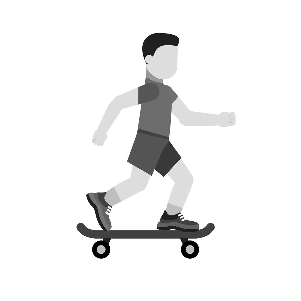 Skate Boarding Greyscale Icon - IconBunny