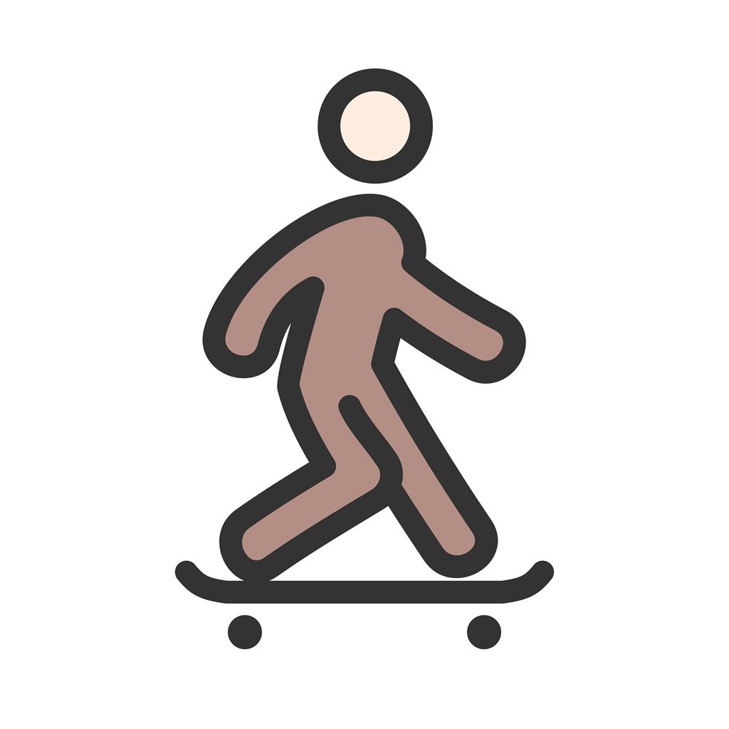 Skate Boarding Line Filled Icon - IconBunny