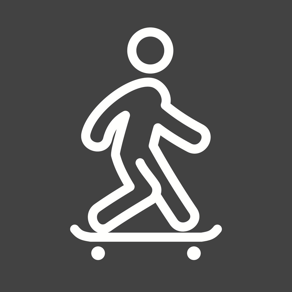 Skate Boarding Line Inverted Icon - IconBunny