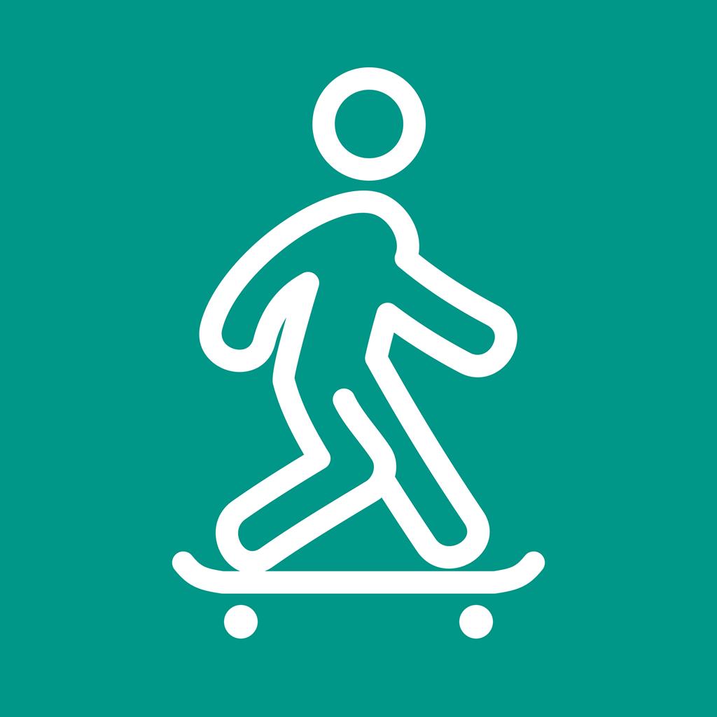 Skate Boarding Line Multicolor B/G Icon - IconBunny