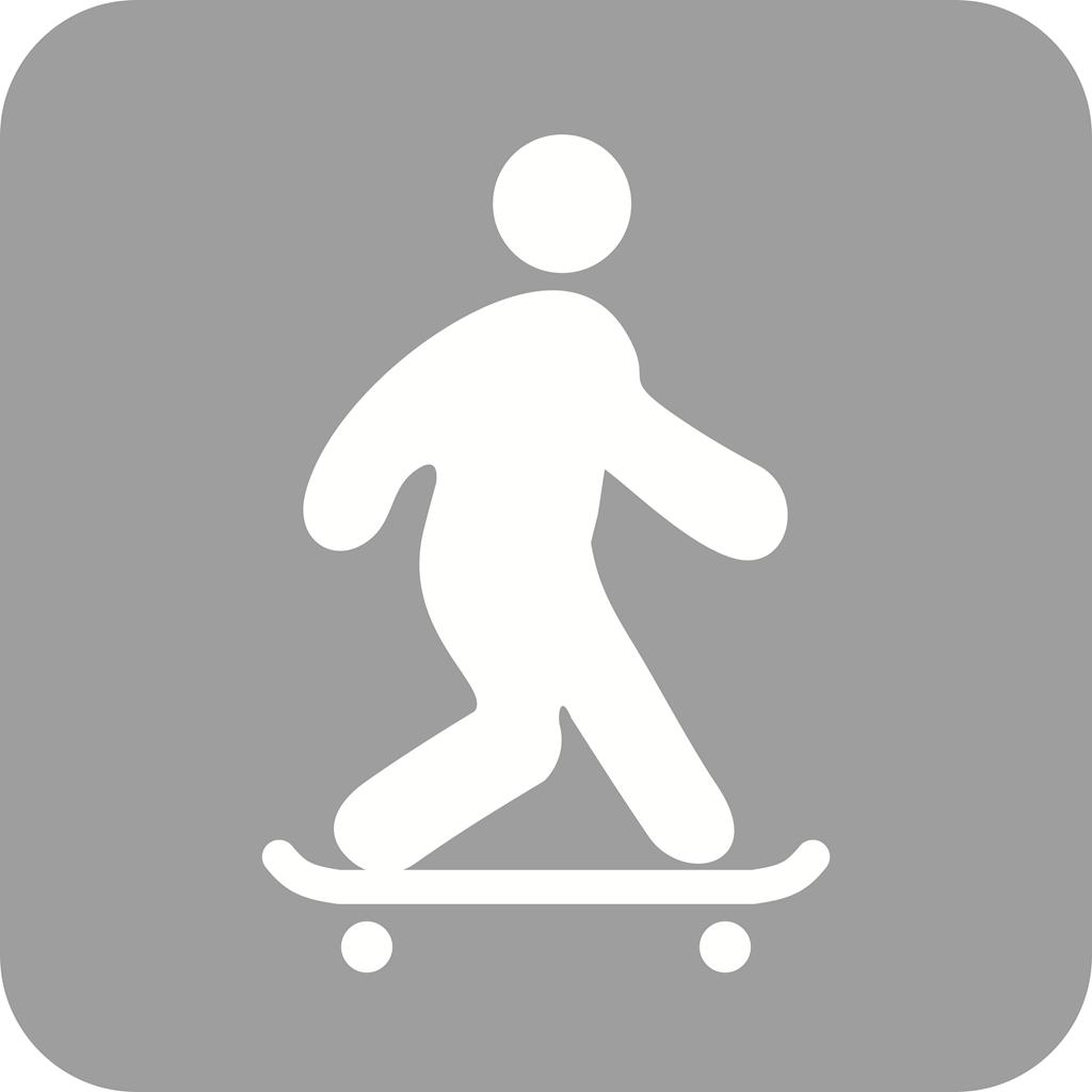 Skate Boarding Flat Round Corner Icon - IconBunny