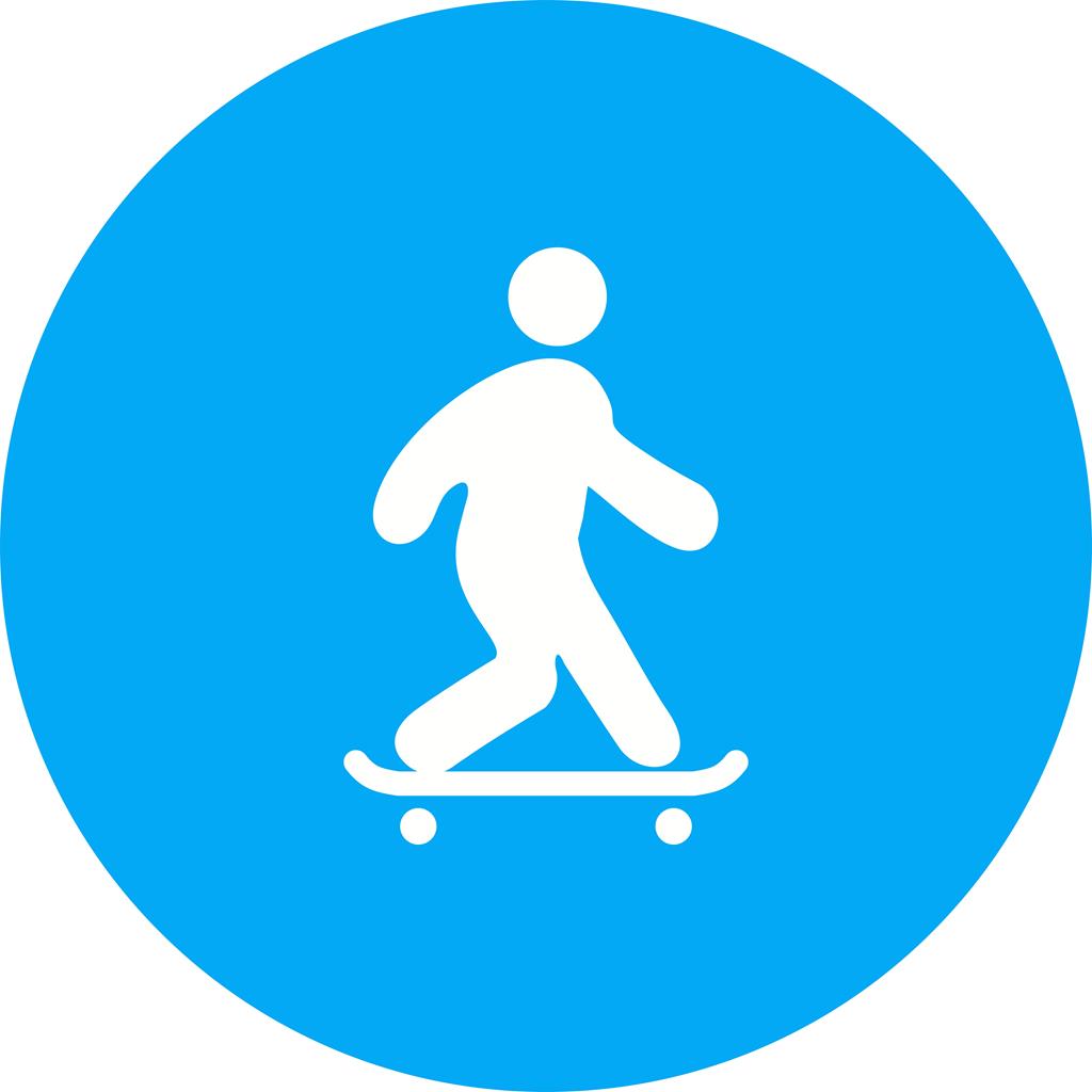 Skate Boarding Flat Round Icon - IconBunny