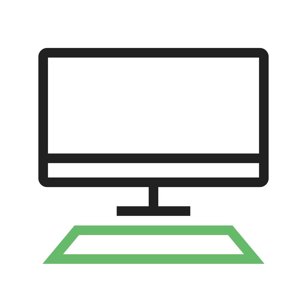 Desktop Line Green Black Icon - IconBunny