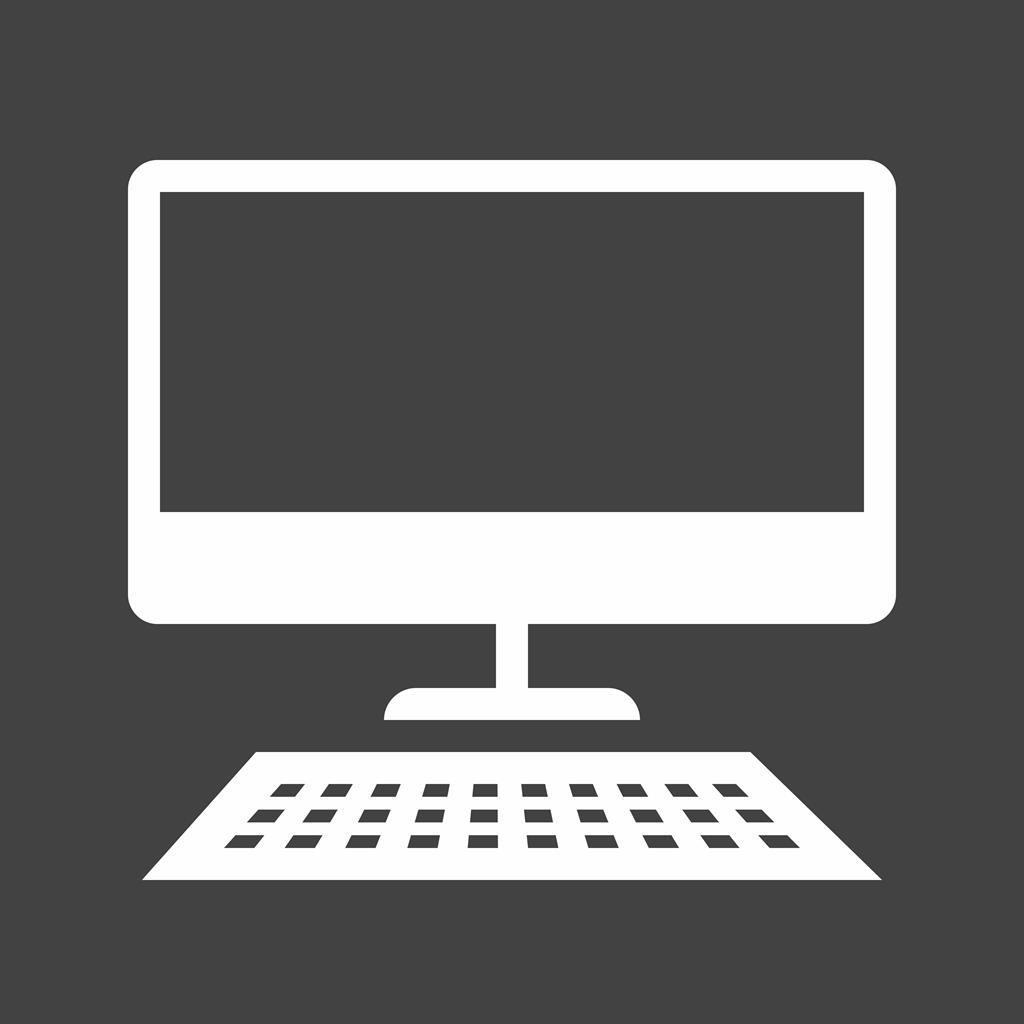 Desktop Glyph Inverted Icon - IconBunny