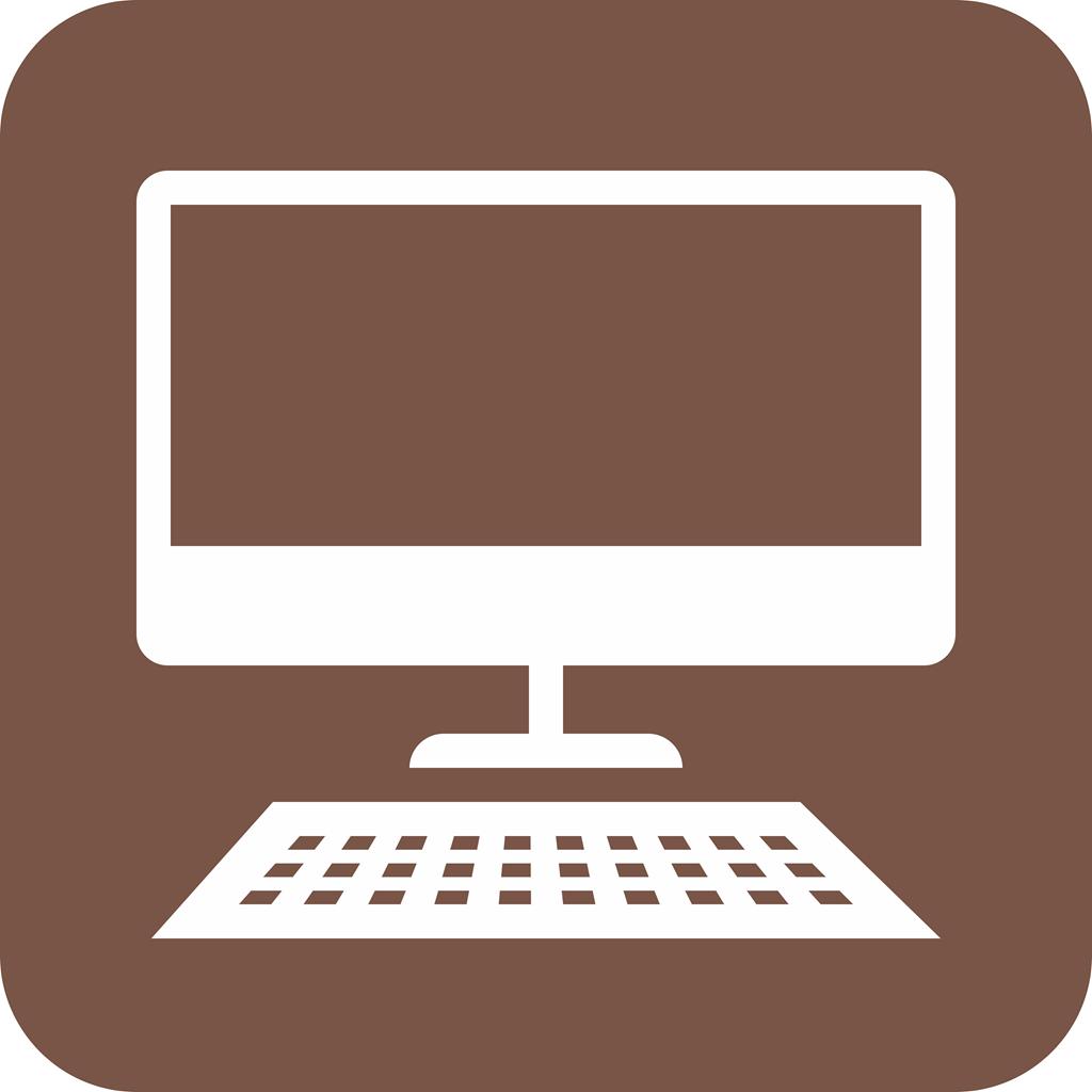 Desktop Flat Round Corner Icon - IconBunny