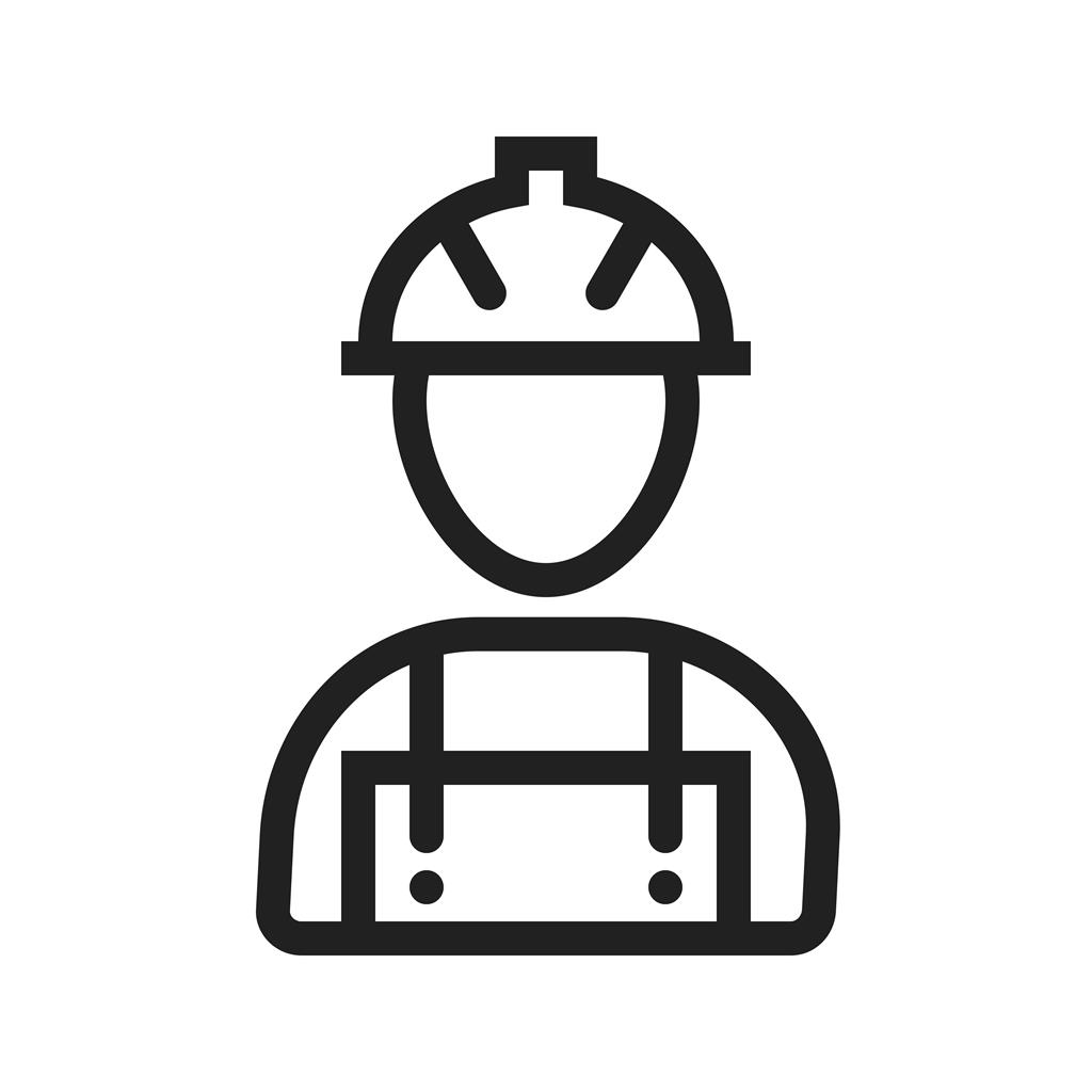 Construction Worker Line Icon - IconBunny