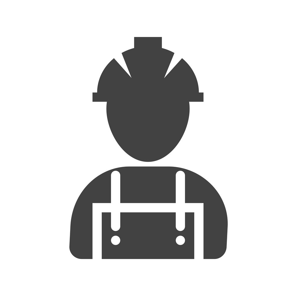 Construction Worker Glyph Icon - IconBunny