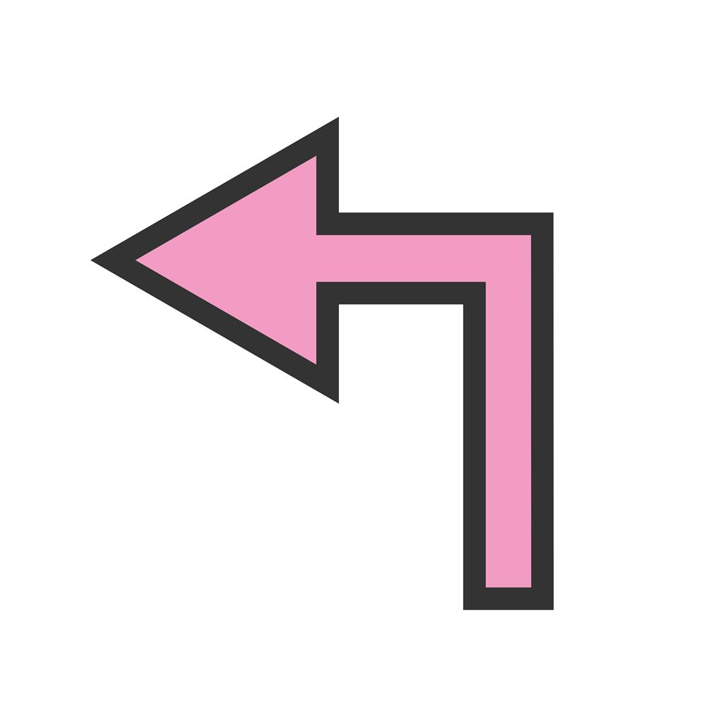 Left Turn Line Filled Icon