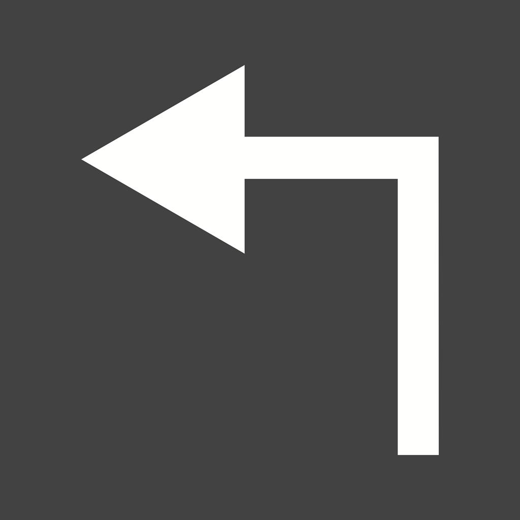 Left Turn Glyph Inverted Icon