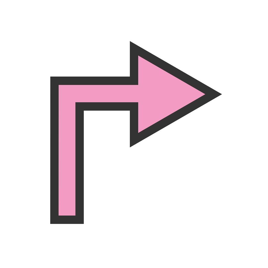 Right Turn Line Filled Icon