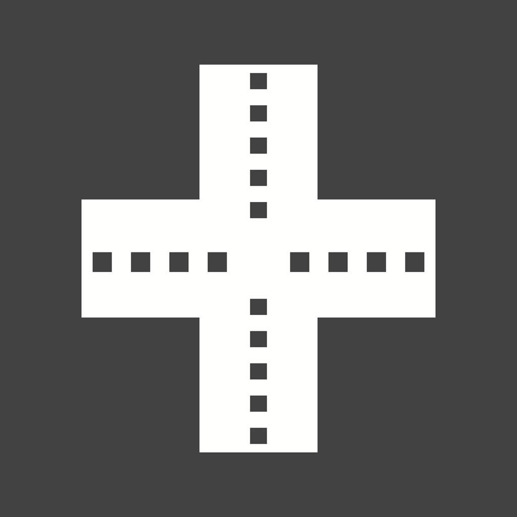 Linked Road Glyph Inverted Icon