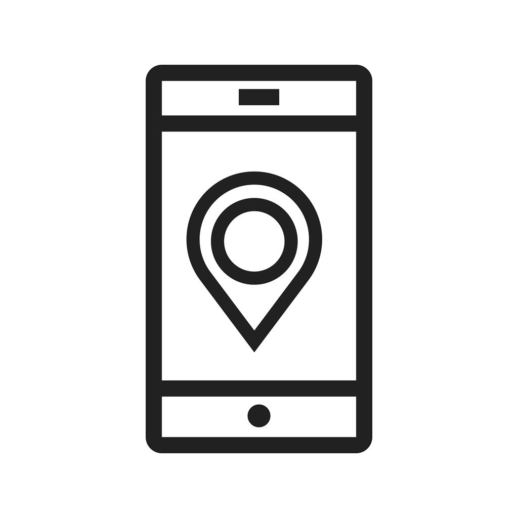 Locate on Mobile Line Icon