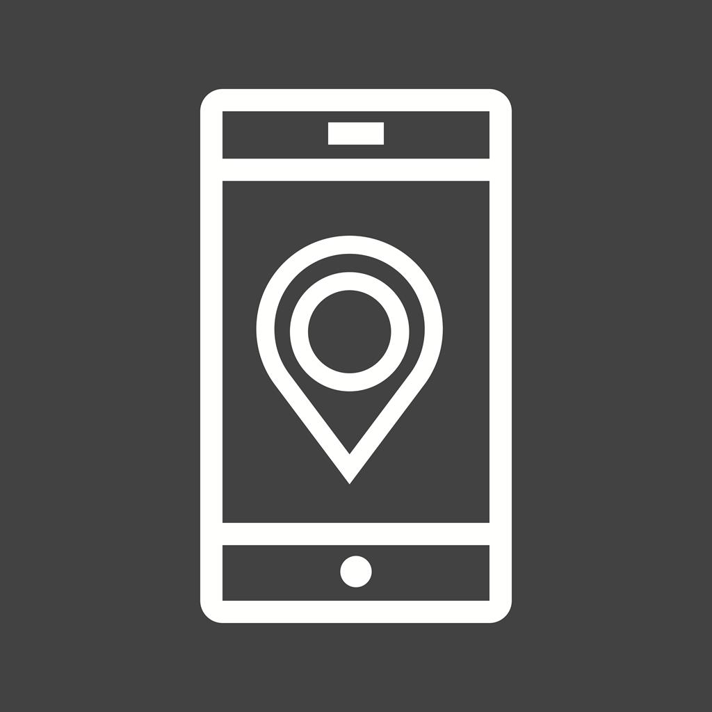Locate on Mobile Line Inverted Icon