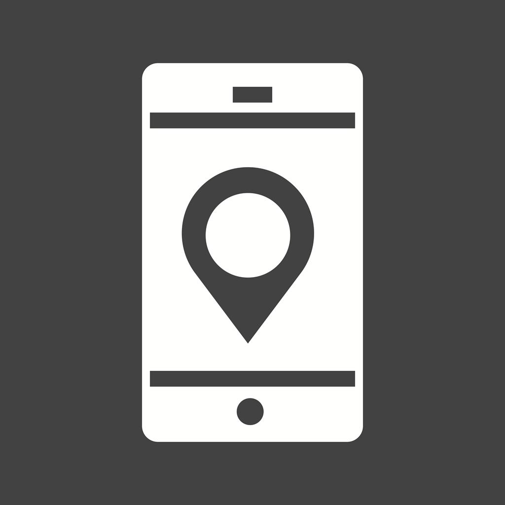 Locate on Mobile Glyph Inverted Icon