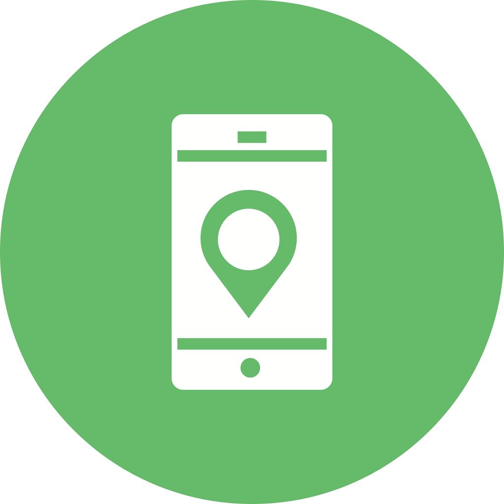 Locate on Mobile Flat Round Icon