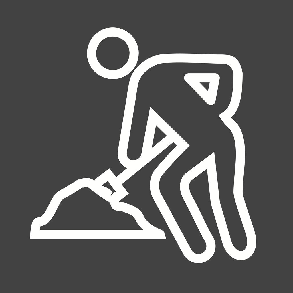 Under Construction Sign Line Inverted Icon - IconBunny